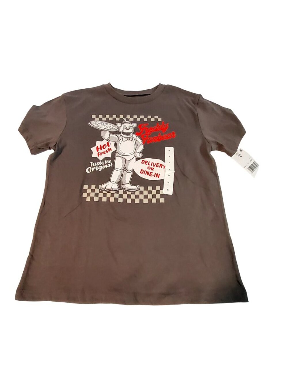Five Nights At Freddys Freddy Fazbear Pizza T-ShirtSize M Brown Crew neck design